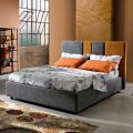 Modern Upholstered Double Bed with Folds or Quilted Design - Thomas