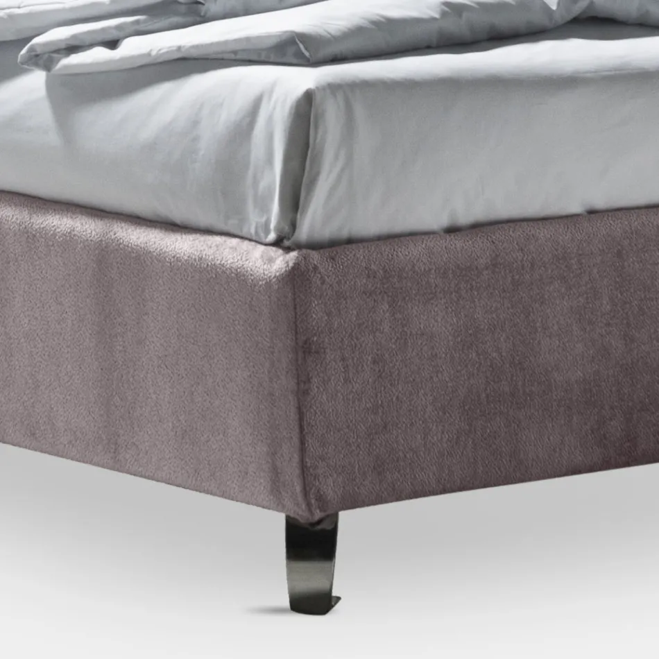 Double Bed 160x190 with 2 Soft Cushions with Perimeter Ruffle - Ernesta Viadurini