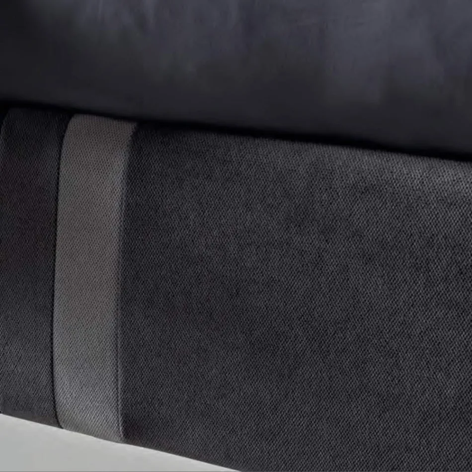 Double Bed 160x190 with 2 Two-Tone Vertical and Parallel Stripes - Paolo Viadurini