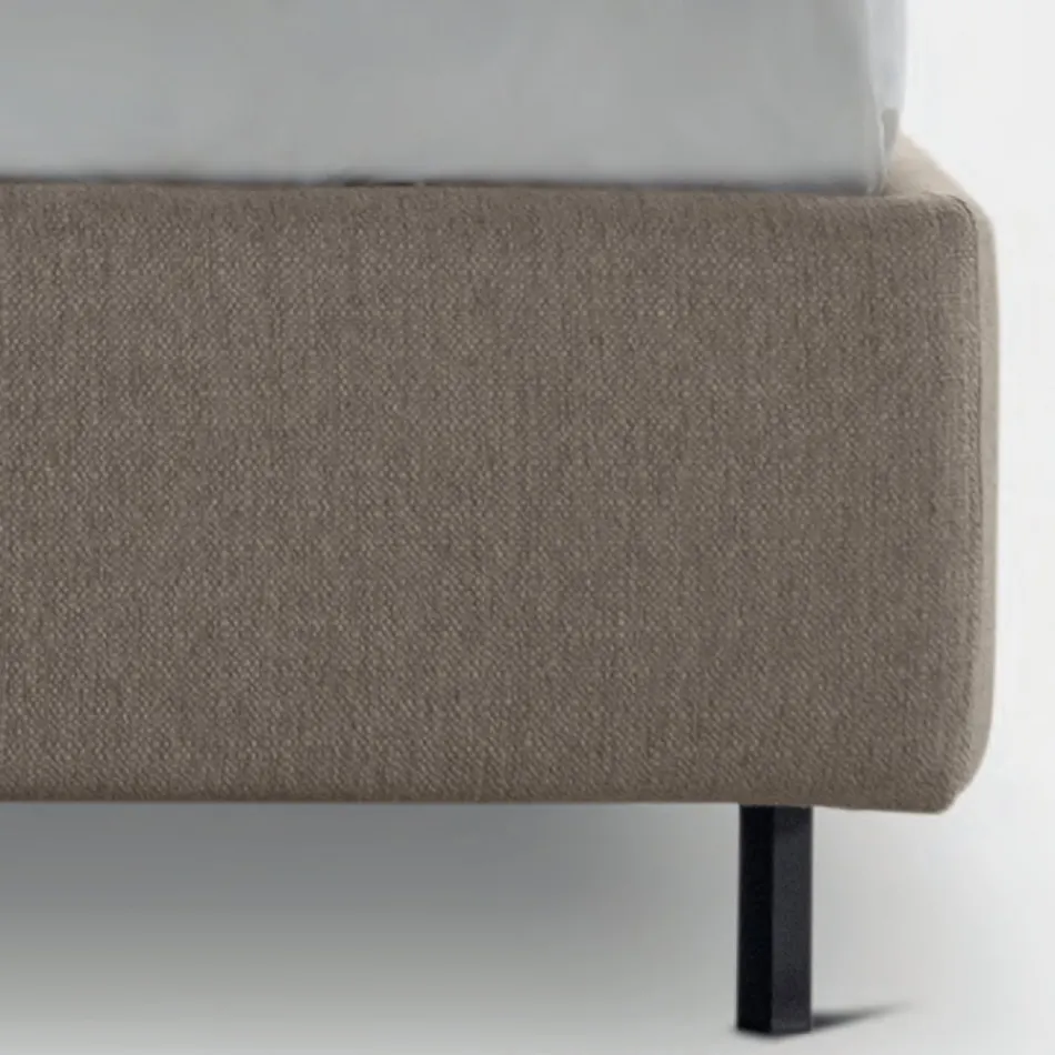 Double Bed 160x190 with Curved Lines and Buttons Made in Italy - Oriente Viadurini