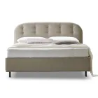 Double Bed 160x190 with Curved Lines and Buttons Made in Italy - Oriente Viadurini