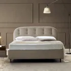 Double Bed 160x190 with Curved Lines and Buttons Made in Italy - Oriente Viadurini