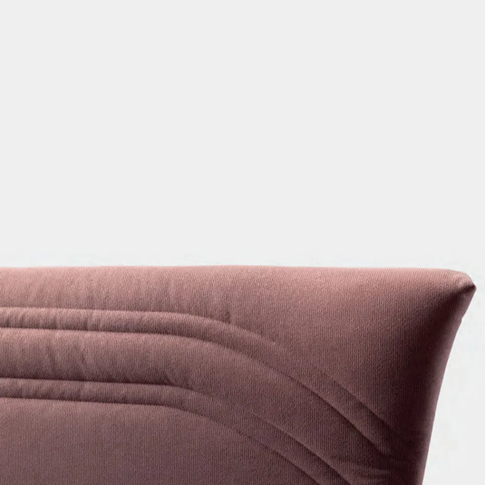 Double Bed 160x190 with Curved Lines and Double Quilted Band - Gioie Viadurini