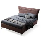 Double Bed 160x190 with Curved Lines and Double Quilted Band - Gioie Viadurini