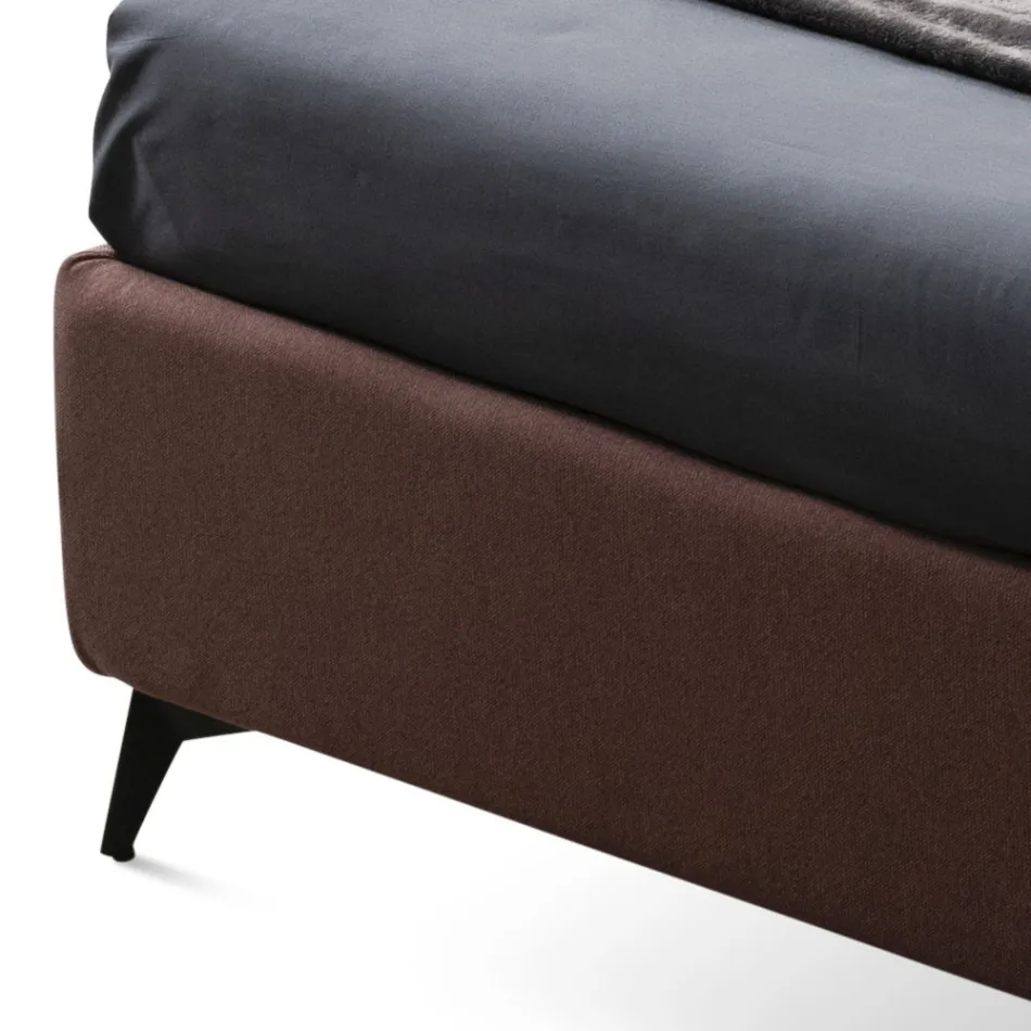 Double Bed 160x190 with Curved Lines and Double Quilted Band - Gioie Viadurini