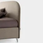 Double Bed 160x190 with Curved Line Headboard Made in Italy - Oriente Viadurini