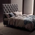 Double Bed 160x190 with High and Quilted Headboard Made in Italy - Sallie Viadurini
