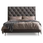 Double Bed 160x190 with High and Quilted Headboard Made in Italy - Sallie Viadurini