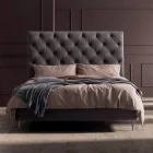 Double Bed 160x190 with High and Quilted Headboard Made in Italy - Sallie Viadurini