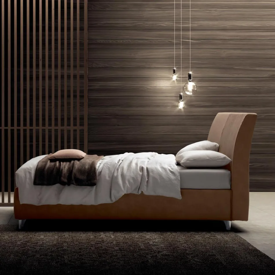 Double Bed 160x190 with Curved Headboard and Important Thickness - Magie Viadurini