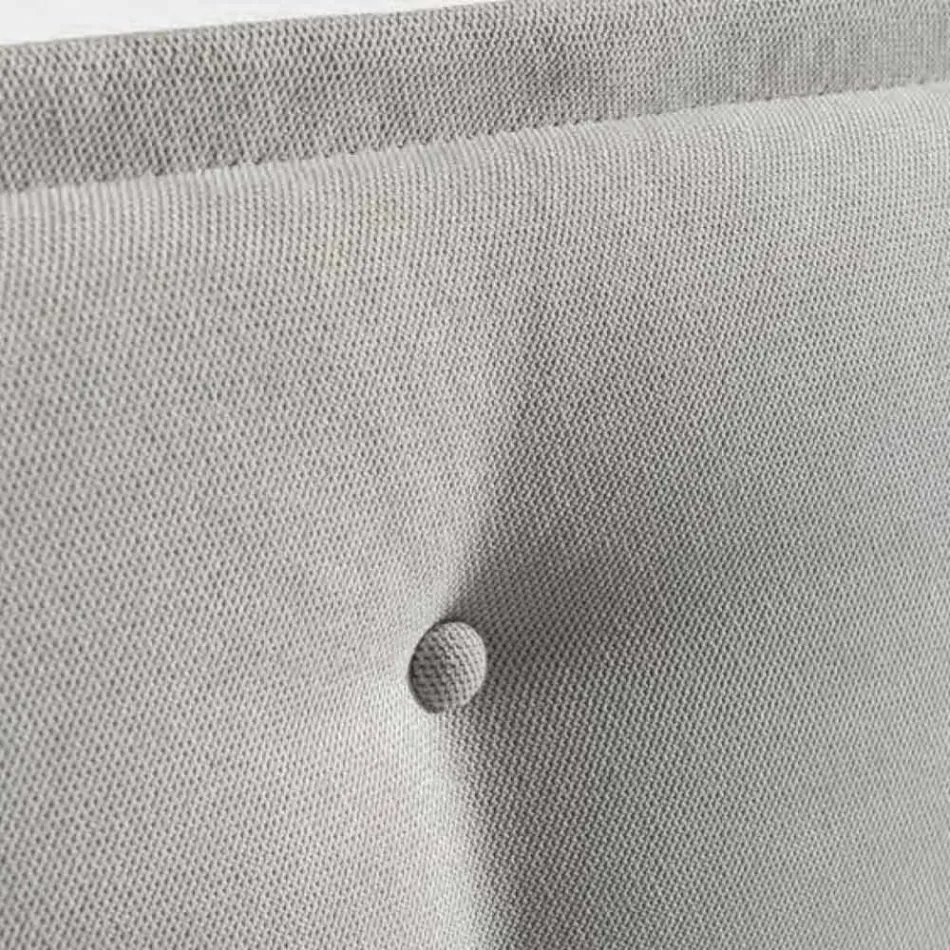 Double Bed 160x190 in Fabric with Headboard with Buttons Made in Italy - Dreams Viadurini