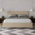 Double Bed 160x200 cm with Faux Leather Headboard Made in Italy - Pallone Viadurini