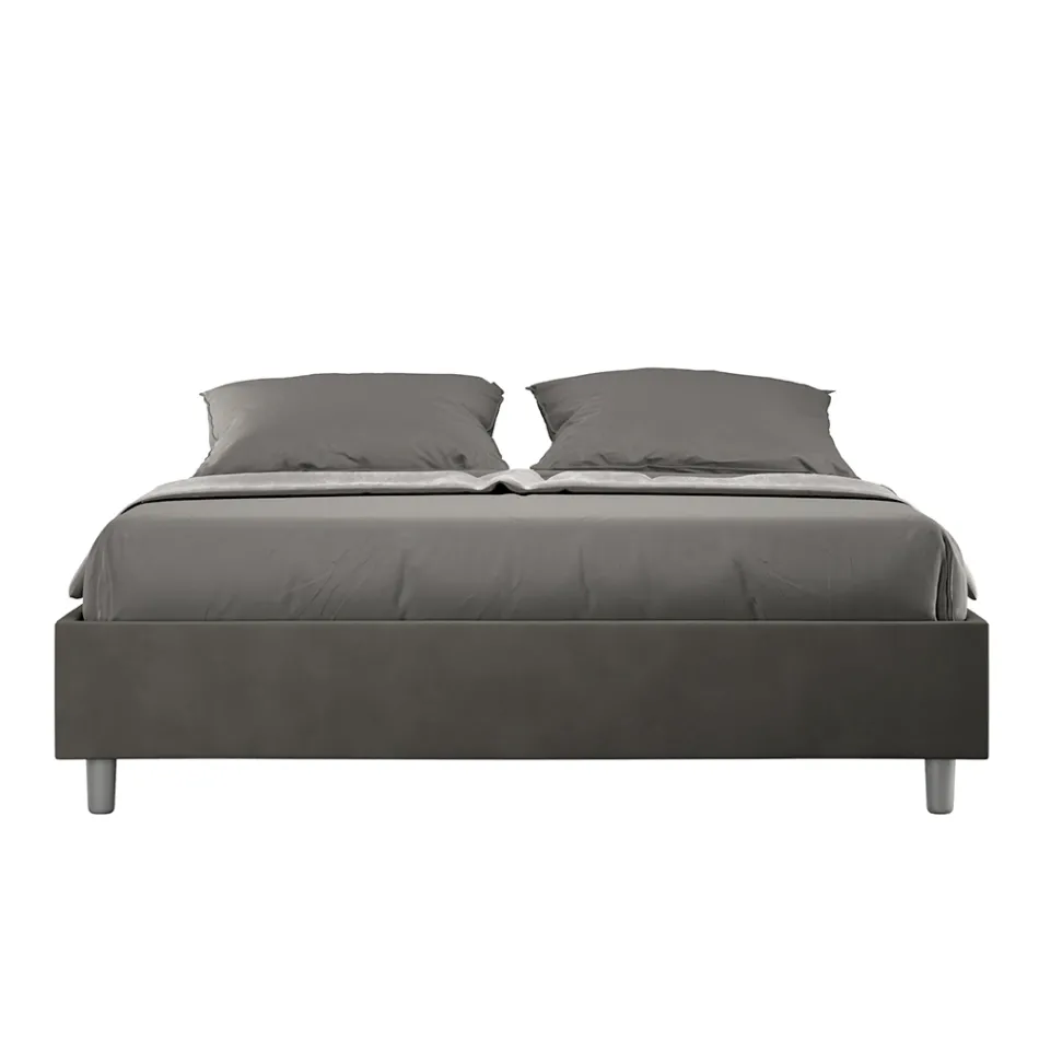 Double Bed 160x200 cm Covered in Microfiber Made in Italy - Athlete Viadurini