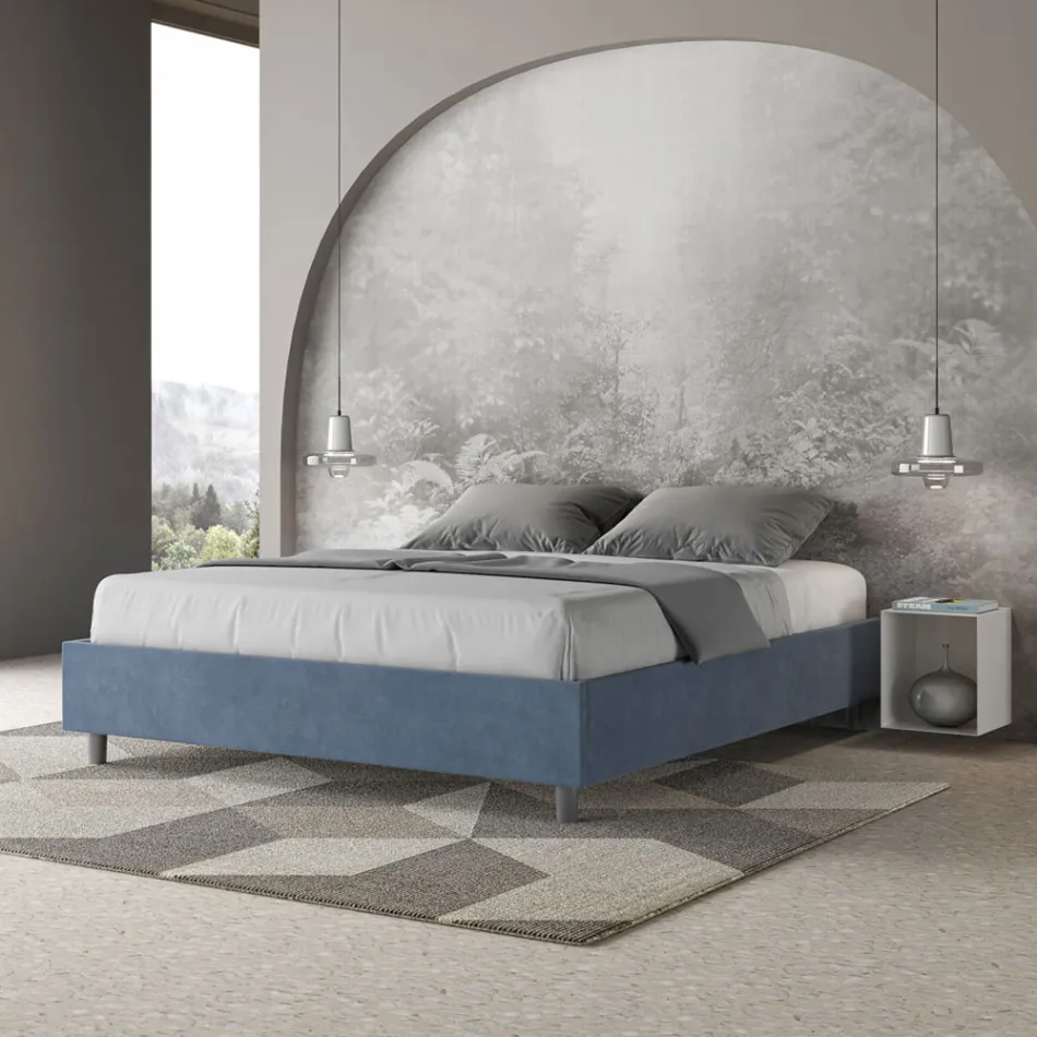 Double Bed 160x200 cm Covered in Microfiber Made in Italy - Athlete Viadurini