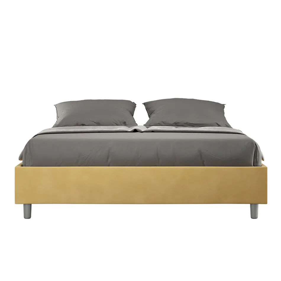 Double Bed 160x200 cm Covered in Microfiber Made in Italy - Athlete Viadurini