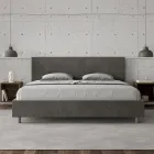 Double Bed 180x200 cm with Microfiber Headboard Made in Italy - Pallone Viadurini