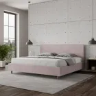 Double Bed 180x200 cm with Microfiber Headboard Made in Italy - Pallone Viadurini