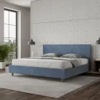 Double Bed 180x200 cm with Microfiber Headboard Made in Italy - Pallone Viadurini