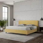 Double Bed 180x200 cm with Microfiber Headboard Made in Italy - Pallone Viadurini