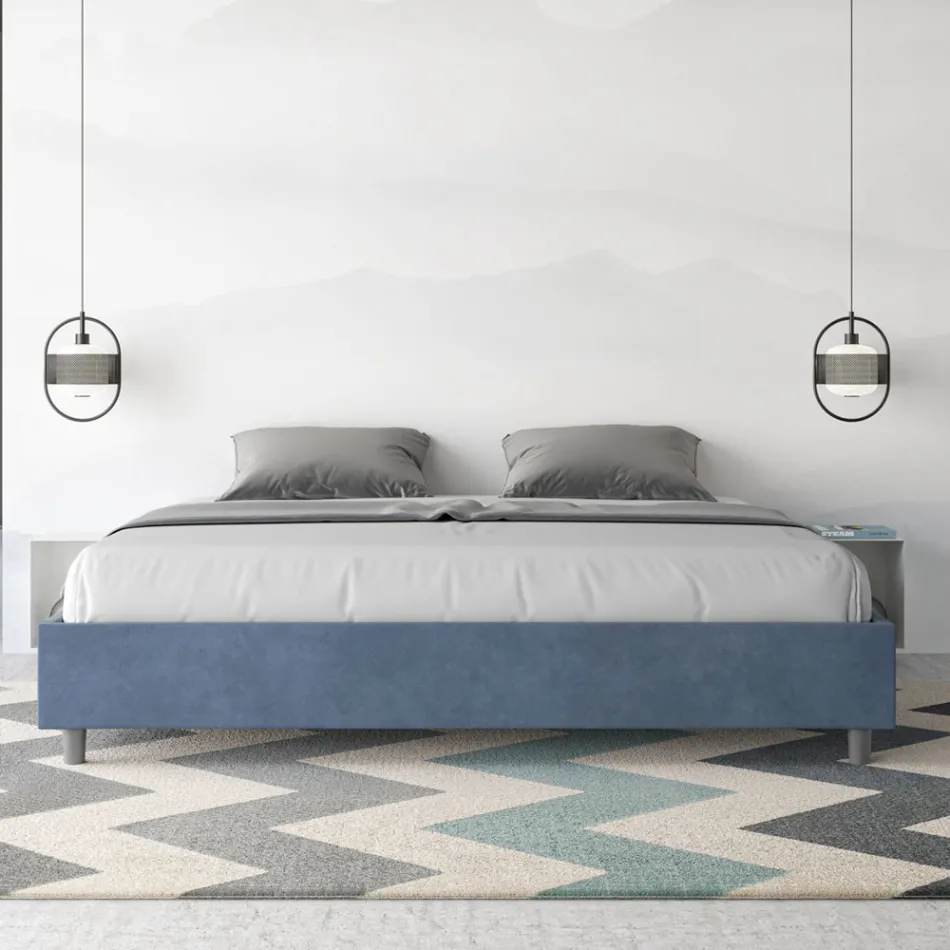 Double Bed 180x200 cm Covered in Microfiber Made in Italy - Athlete Viadurini