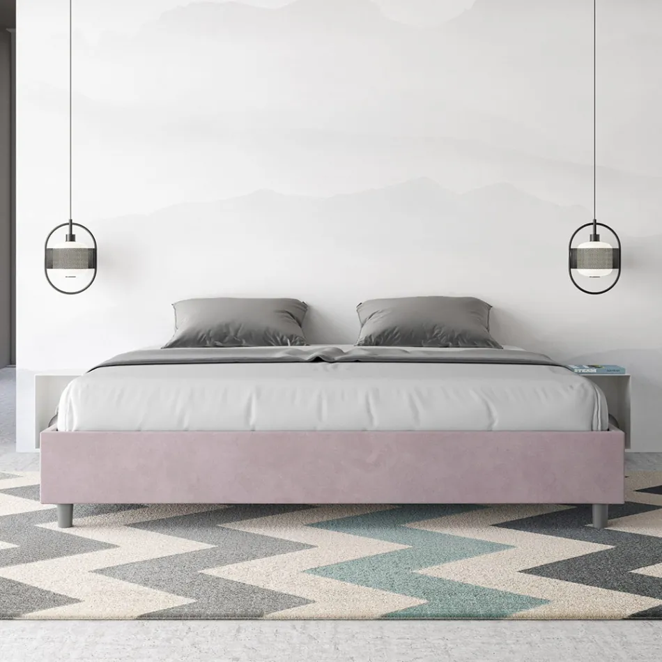 Double Bed 190x200 cm Covered in Microfiber Made in Italy - Athlete Viadurini