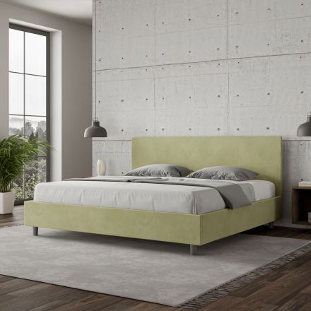 Double Bed 200x200 cm with Microfiber Headboard Made in Italy - Pallone Viadurini
