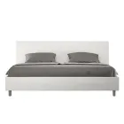 Double Bed 200x200 cm with Faux Leather Headboard Made in Italy - Pallone Viadurini