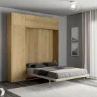 Vertical Foldaway Double Bed with Wall Unit and Column - Magicompare Viadurini