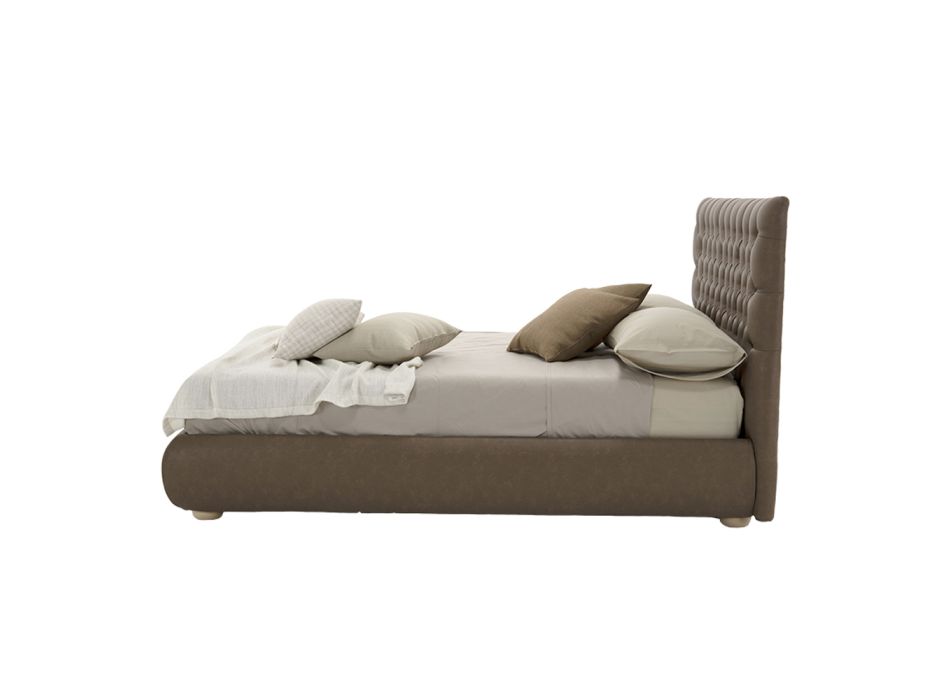 Classic Double Bed with Fabric or Eco-Leather Box Made in Italy – Lebanon Viadurini