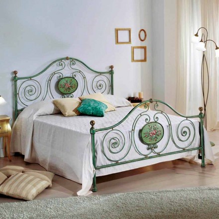 Classic double bed with wrought iron decoration Rachael Viadurini