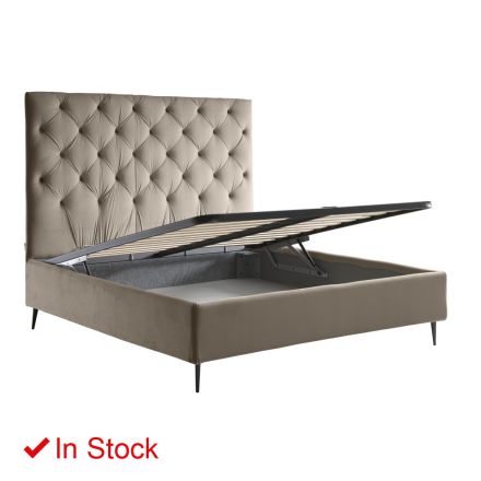 Double bed with storage box and base 160x190 Made in Italy - Sallie Viadurini