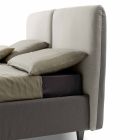 Double bed with box and smooth headboard in Made in Italy fabric - Nives Viadurini