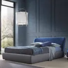Double bed with upholstered box in Corolle fabric by Bolzan Viadurini