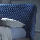 Double bed with upholstered box in Corolle fabric by Bolzan Viadurini