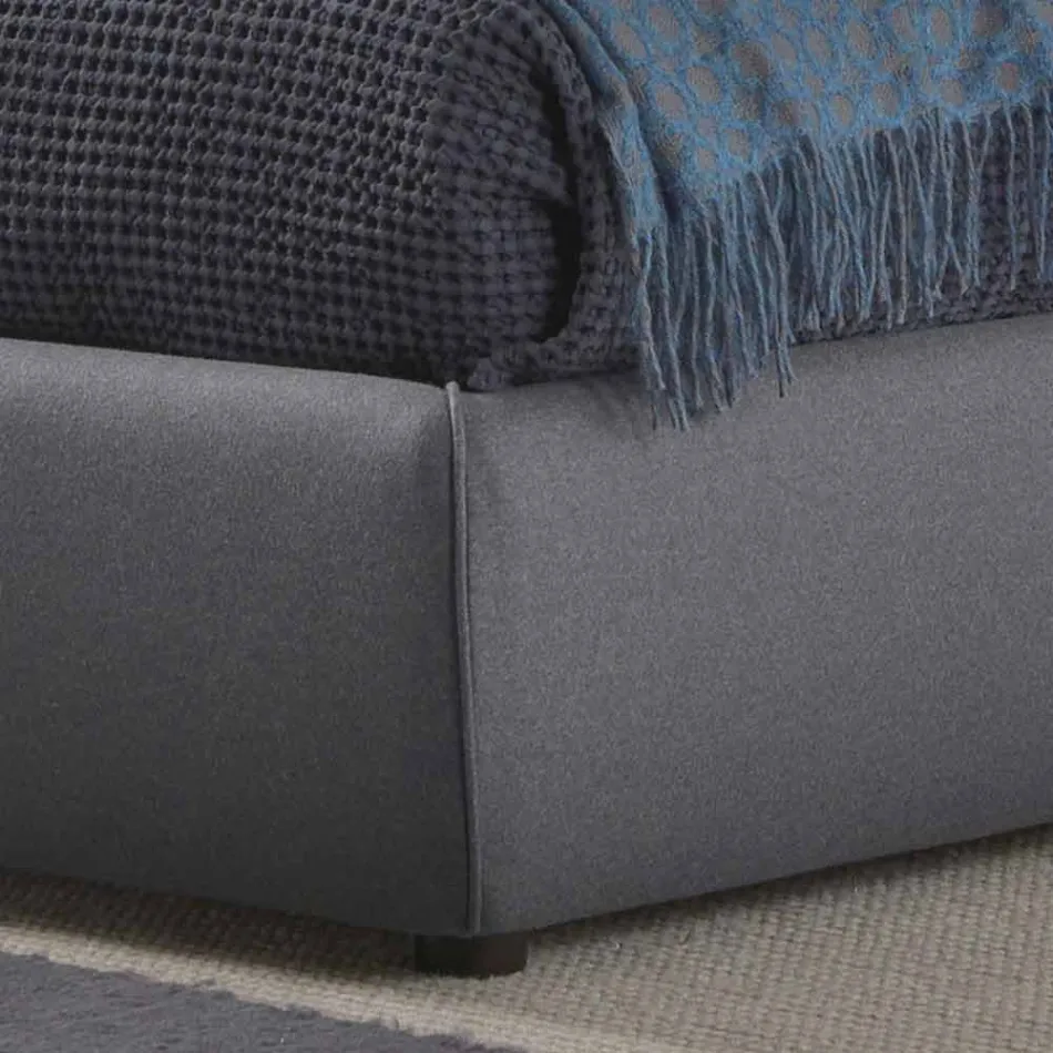 Double bed with upholstered box in Corolle fabric by Bolzan Viadurini