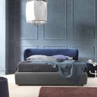 Double bed with upholstered box in Corolle fabric by Bolzan Viadurini