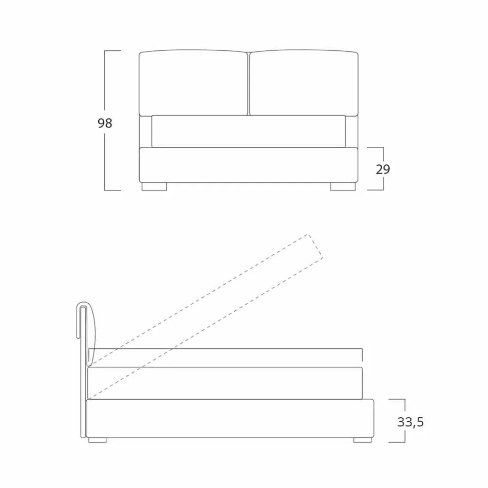 Double bed with storage unit, contemporary design Iorca Bolzan Viadurini