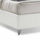 Double Bed with Padded Container Faux Leather Made in Italy - Mask Viadurini