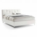 Double Bed with Box  Padded in Faux Leather Made in Italy - Mask