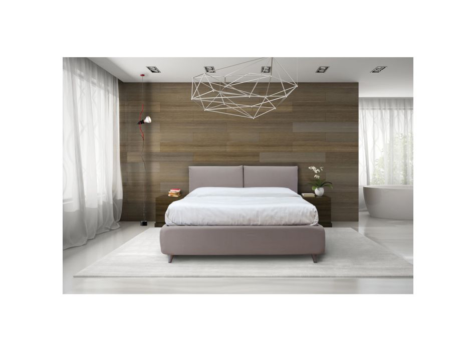 Double Bed with Optional Storage and Feet Made in Italy - Birba Viadurini