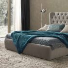 Double bed with container covered in Selene Bolzan fabric Viadurini