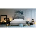 Double bed with upholstered bed frame in different finishes Made in Italy - Design Viadurini