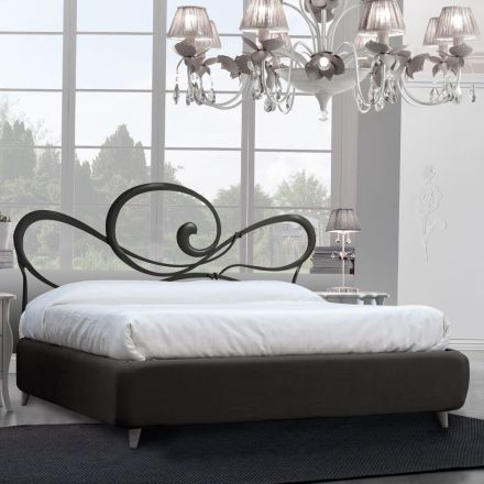 Double bed with padded bed frame Made in Italy - Shadow Viadurini