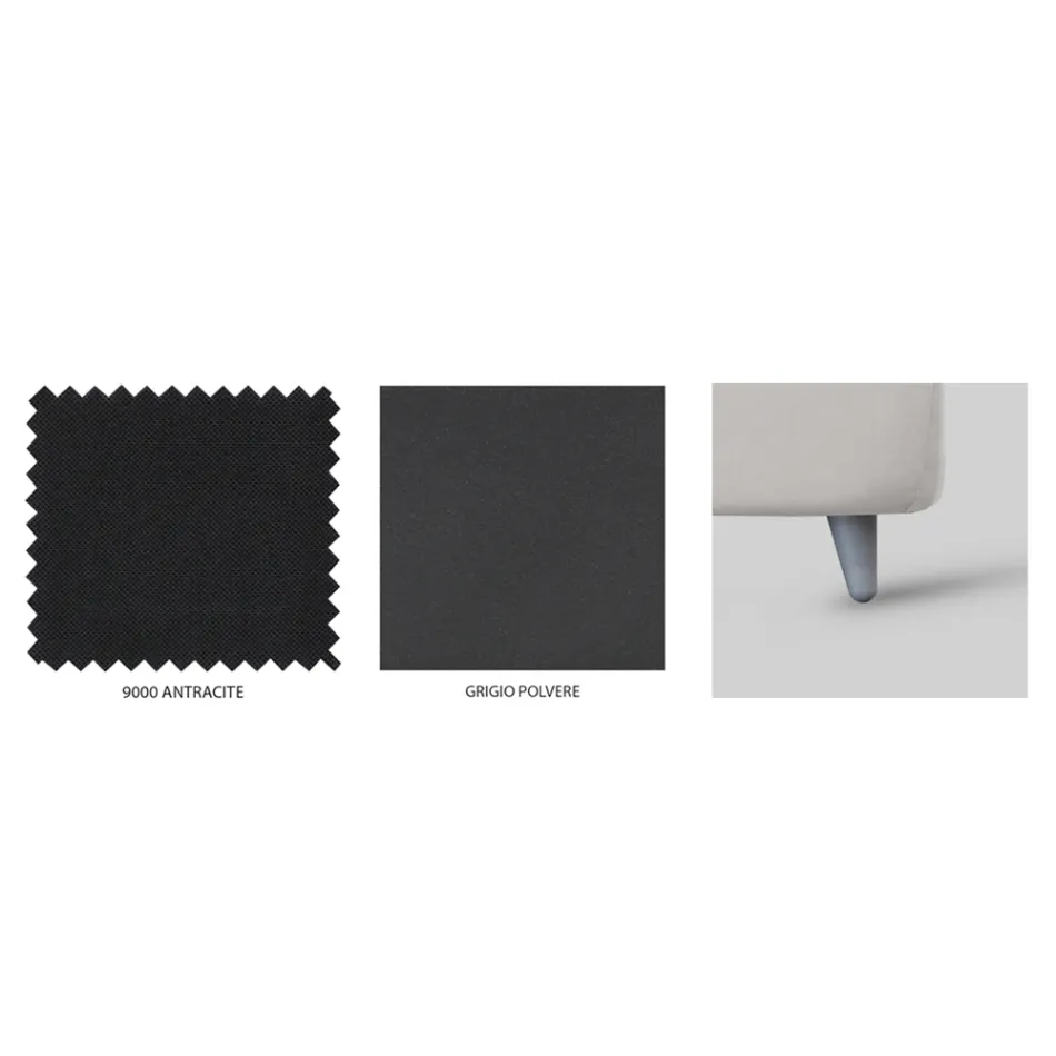 Double bed with padded bed frame Made in Italy - Shadow Viadurini