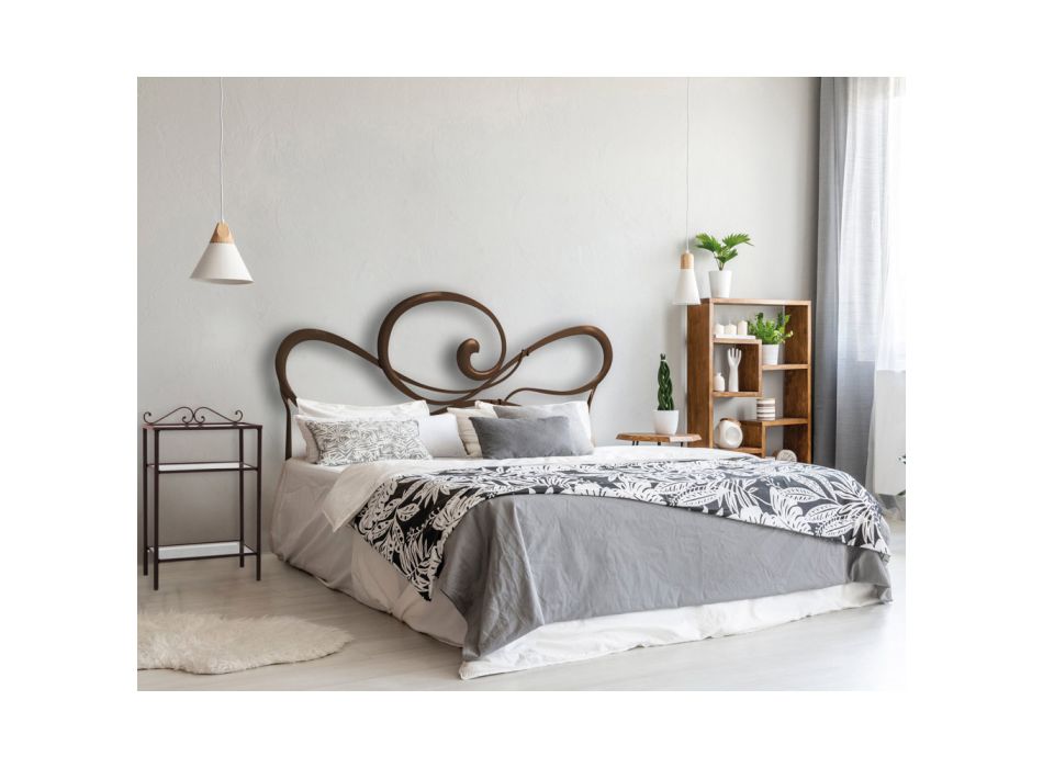 Double bed with iron bed frame Made in Italy - Shadow Viadurini