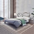 Double bed with solid iron and tubular bed frame Made in Italy - Design Viadurini