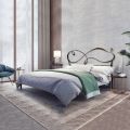 Double Bed with Solid and Tubular Iron Bedframe Made in Italy - Design