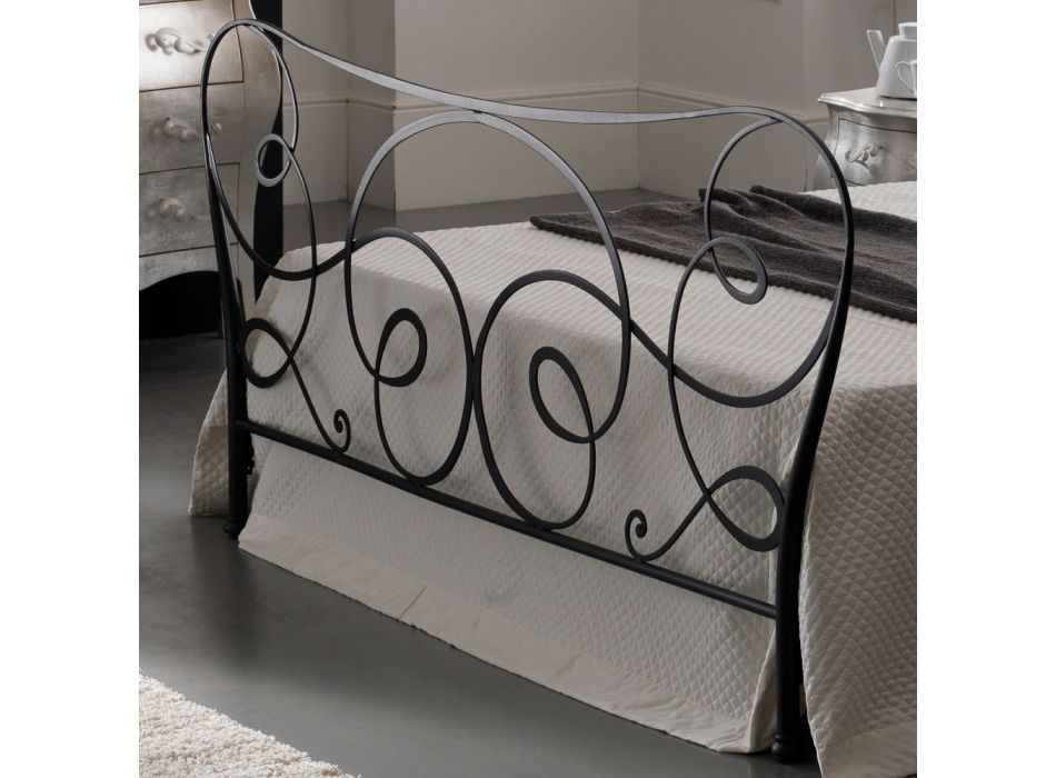 Double bed with footboard, mattress, pillows and 2 bedside tables - Lampo Viadurini