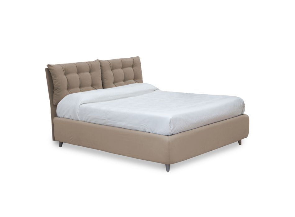 Double bed with padded headboard and feet Made in Italy - Aaron Viadurini