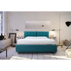 Double bed with padded headboard and feet Made in Italy - Aaron Viadurini